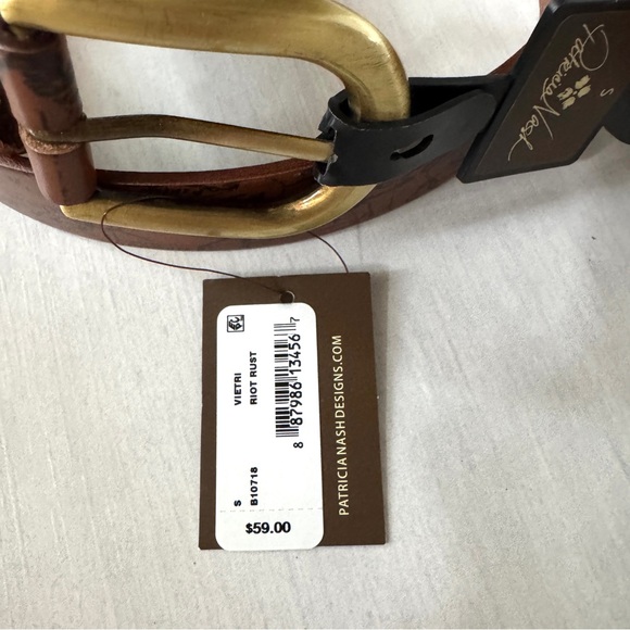 Patricia Nash Belt VIETRI Riot Rust Brown Map Print 100% Leather Women's NEW! - Picture 8 of 8